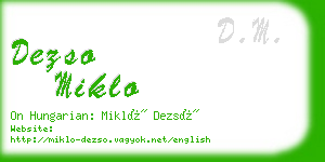 dezso miklo business card